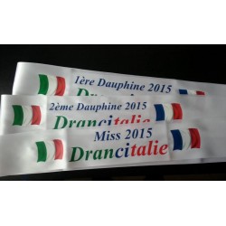 Echarpe en satin - Texte Flex (Résistant au lavage)